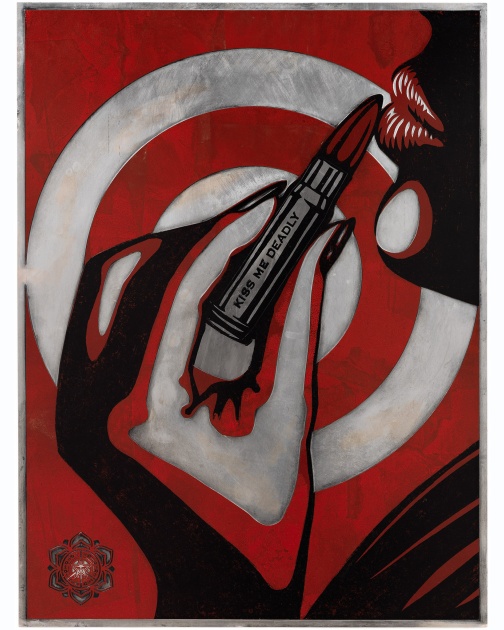 "Kiss Me Deadly (Plate)" (2012) by Shepard Fairey