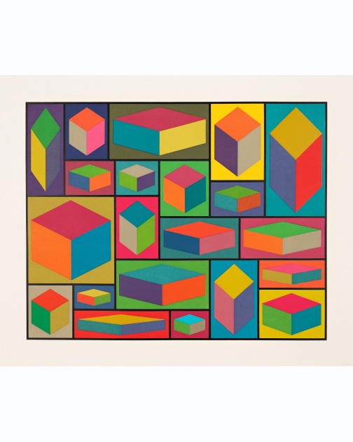 "Distorted Cubes (E)" (2001) by Sol LeWitt 