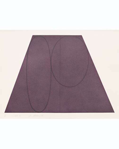 "Plane/Figure Series, Folded II (Purple)" (1993) by Robert Mangold 