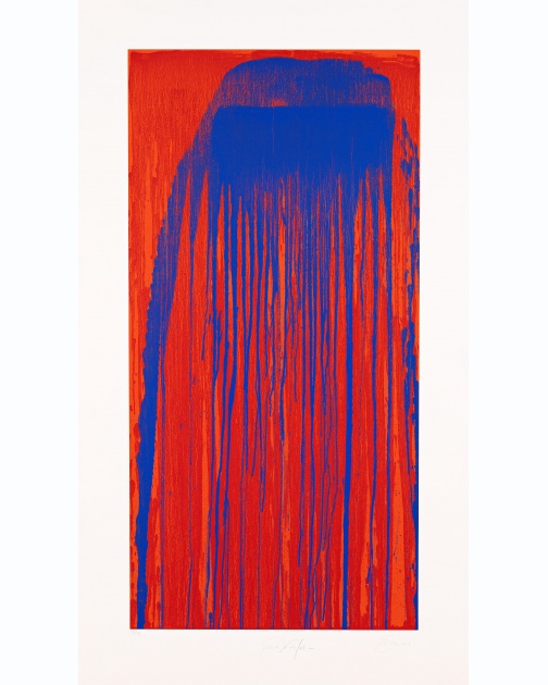 "Peacock Waterfall" (2001) by Pat Steir