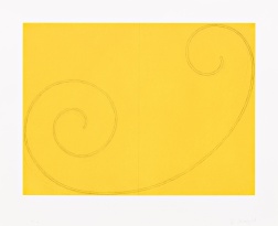 "Yellow Curled Figure" (2002) by Robert Mangold 