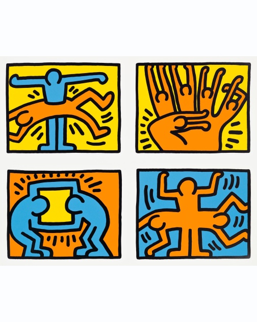 "Pop Shop Quad VI" (1989) by Keith Haring