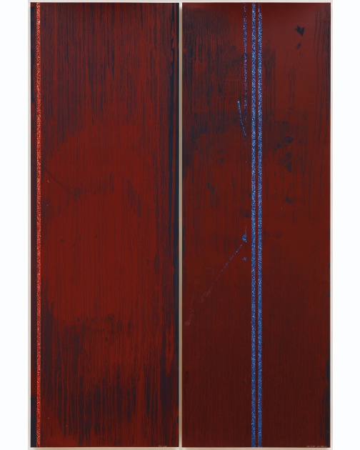 "Diptych Red" (2008) by Pat Steir