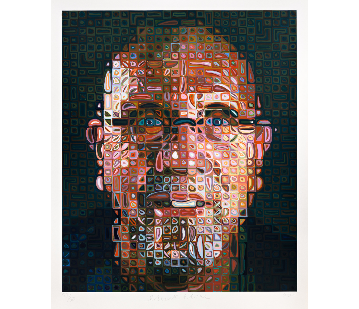 "Self-Portrait Screenprint 2012" (2012) by Chuck Close