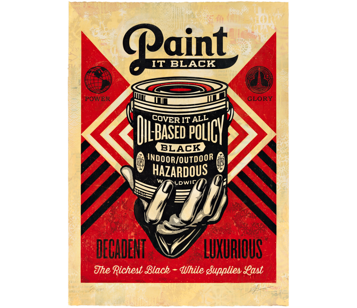 "Paint it Black (Hand), HPM" (2015) by Shepard Fairey